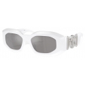 Versace - Maxi Medusa Biggie Sunglasses - White Silver - Sunglasses - Versace Eyewear