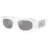 Versace - Occhiale da Sole Maxi Medusa Biggie - Bianco Argento - Occhiali da Sole - Versace Eyewear