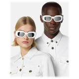 Versace - Occhiale da Sole Maxi Medusa Biggie - Bianco Argento - Occhiali da Sole - Versace Eyewear