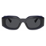 Versace - Maxi Medusa Biggie Sunglasses - Dark Blue Silver - Sunglasses - Versace Eyewear