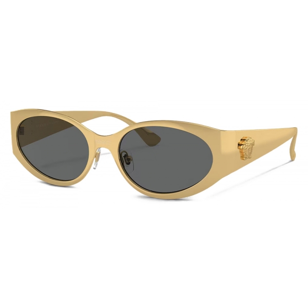 Versace - La Medusa Oval Sunglasses - Gold Dark Grey - Sunglasses - Versace Eyewear
