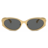 Versace - Occhiale da Sole Ovali La Medusa - Oro Grigio Scuro - Occhiali da Sole - Versace Eyewear