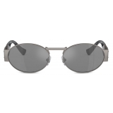 Versace - Medusa Deco Oval Sunglasses - Gunmetal - Sunglasses - Versace Eyewear