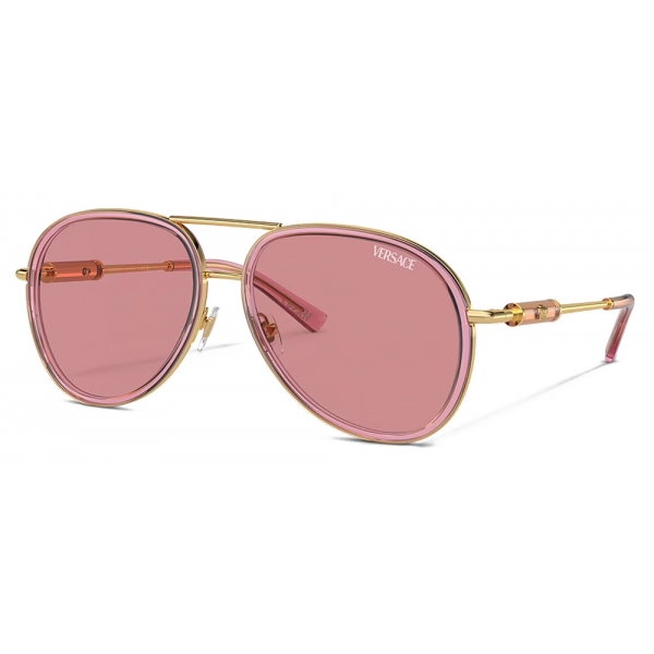 Versace - Occhiale da Sole Pilot Medusa Roller - Oro Rosa - Occhiali da Sole - Versace Eyewear