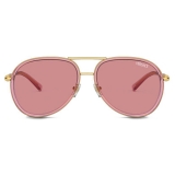 Versace - Occhiale da Sole Pilot Medusa Roller - Oro Rosa - Occhiali da Sole - Versace Eyewear