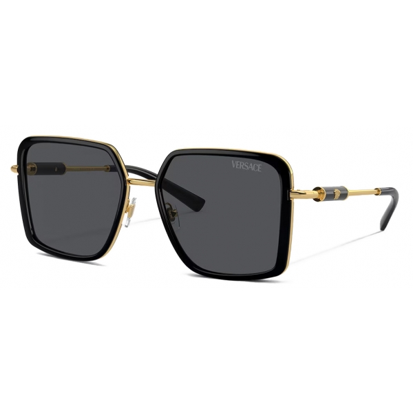 Versace - Medusa Roller Squared Sunglasses - Black Gold - Sunglasses - Versace Eyewear