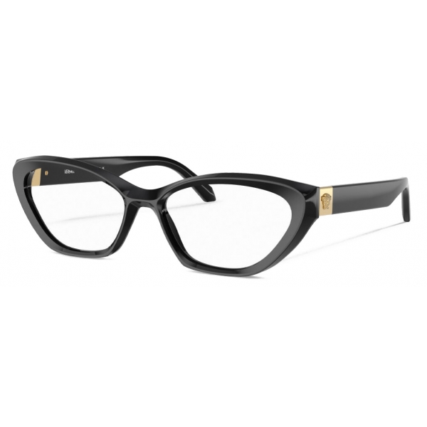 Versace - Cat Eye Medusa Plaque Optical Glasses - Black - Sunglasses - Versace Eyewear
