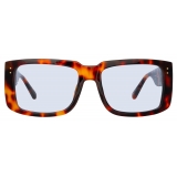 Linda Farrow - Morrison Rectangular Sunglasses in Tortoiseshell Blue - LFL1027C9SUN - Linda Farrow Eyewear