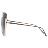 Linda Farrow - Natalia Oversized Sunglasses in White - LFL1210C4SUN - Linda Farrow Eyewear