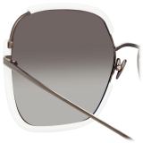 Linda Farrow - Natalia Oversized Sunglasses in White - LFL1210C4SUN - Linda Farrow Eyewear