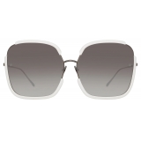 Linda Farrow - Natalia Oversized Sunglasses in White - LFL1210C4SUN - Linda Farrow Eyewear