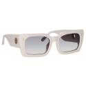 Linda Farrow - Nieve Rectangular Sunglasses in White - LFL1297C7SUN - Linda Farrow Eyewear