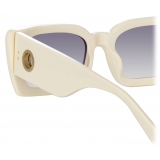 Linda Farrow - Nieve Rectangular Sunglasses in White - LFL1297C7SUN - Linda Farrow Eyewear