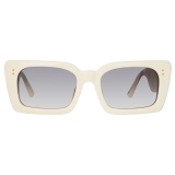 Linda Farrow - Nieve Rectangular Sunglasses in White - LFL1297C7SUN - Linda Farrow Eyewear