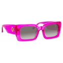 Linda Farrow - Nieve Rectangular Sunglasses in Fuchsia - LFL1297C4SUN - Linda Farrow Eyewear