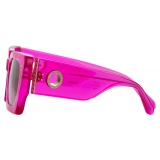 Linda Farrow - Nieve Rectangular Sunglasses in Fuchsia - LFL1297C4SUN - Linda Farrow Eyewear