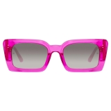 Linda Farrow - Nieve Rectangular Sunglasses in Fuchsia - LFL1297C4SUN - Linda Farrow Eyewear