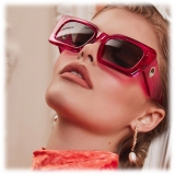 Linda Farrow - Nieve Rectangular Sunglasses in Fuchsia - LFL1297C4SUN - Linda Farrow Eyewear