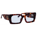 Linda Farrow - Nieve Rectangular Sunglasses in Tortoiseshell Blue - LFL1297C6SUN - Linda Farrow Eyewear