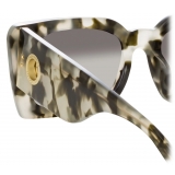 Linda Farrow - Nieve Rectangular Sunglasses in Black Grey Tortoiseshell - LFL1297C3SUN - Linda Farrow Eyewear