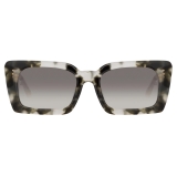 Linda Farrow - Nieve Rectangular Sunglasses in Black Grey Tortoiseshell - LFL1297C3SUN - Linda Farrow Eyewear