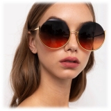 Linda Farrow - Olivia Round Sunglasses in Yellow Gold - LFL1006C1SUN - Linda Farrow Eyewear