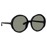 Linda Farrow - Otavia Oversized Sunglasses in Black - LFL1356C1SUN - Linda Farrow Eyewear