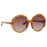 Linda Farrow - Otavia Oversized Sunglasses in Saffron Tortoiseshell - LFL1356C2SUN - Linda Farrow Eyewear