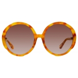 Linda Farrow - Occhiali da Sole Otavia Oversized in Tartaruga Zafferano - LFL1356C2SUN - Linda Farrow Eyewear