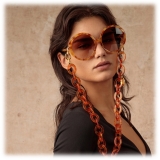 Linda Farrow - Occhiali da Sole Otavia Oversized in Tartaruga Zafferano - LFL1356C2SUN - Linda Farrow Eyewear