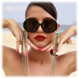 Linda Farrow - Occhiali da Sole Paloma Hexagon in Nero - LFL1415C1SUN - Linda Farrow Eyewear