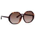 Linda Farrow - Occhiali da Sole Paloma Hexagon in Tartaruga - LFL1415C2SUN - Linda Farrow Eyewear