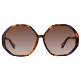 Linda Farrow - Occhiali da Sole Paloma Hexagon in Tartaruga - LFL1415C2SUN - Linda Farrow Eyewear