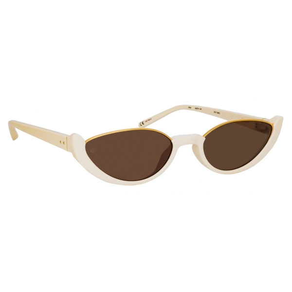 Linda Farrow - Ralph & Russo Robyn Cat Eye Sunglasses in Cream - LFL1169C5SUN - Linda Farrow Eyewear