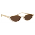 Linda Farrow - Occhiali da Sole Ralph & Russo Robyn Cat Eye in Crema - LFL1169C5SUN - Linda Farrow Eyewear