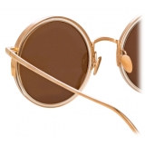 Linda Farrow - Ralph & Russo Watson Round Sunglasses in Ash - LFL1119C7SUN - Linda Farrow Eyewear