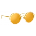 Linda Farrow - Ralph & Russo Watson Round Sunglasses in Cream - LFL1119C6SUN - Linda Farrow Eyewear