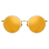 Linda Farrow - Ralph & Russo Watson Round Sunglasses in Cream - LFL1119C6SUN - Linda Farrow Eyewear