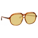 Linda Farrow - Raphael Aviator Sunglasses in Horn - LFL1294C3SUN - Linda Farrow Eyewear