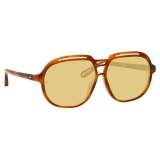 Linda Farrow - Raphael Aviator Sunglasses in Horn - LFL1294C3SUN - Linda Farrow Eyewear