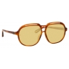 Linda Farrow - Raphael Aviator Sunglasses in Horn - LFL1294C3SUN - Linda Farrow Eyewear