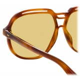 Linda Farrow - Raphael Aviator Sunglasses in Horn - LFL1294C3SUN - Linda Farrow Eyewear
