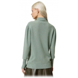 Twinset - Dolcevita in Cashmere - Verde Salvia - Maglieria - Made in Italy - Luxury Exclusive Collection