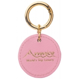 Avvenice - Premium Leather Pendant - Pink - Keychain - Handmade in Italy - Exclusive Luxury Collection