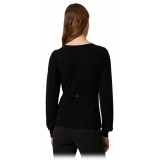 Twinset - Seamless Sweater with Logo Belt - Black - Knitwear - Made in Italy - Luxury Exclusive Collection