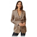 Twinset - Leopard Print Single-Breasted Blazer - Brown - Jackets - Made in Italy - Luxury Exclusive Collection
