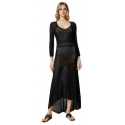 Twinset - Long Lace Dress with Petticoat - Black - Dress - Made in Italy - Luxury Exclusive Collection