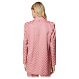 Twinset - Chevron Design Single-Breasted Blazer - Pink - Jackets - Made in Italy - Luxury Exclusive Collection