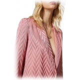 Twinset - Chevron Design Single-Breasted Blazer - Pink - Jackets - Made in Italy - Luxury Exclusive Collection