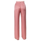 Twinset - Pantalone Wide Leg Disegno Chevron - Rosa - Pantaloni - Made in Italy - Luxury Exclusive Collection